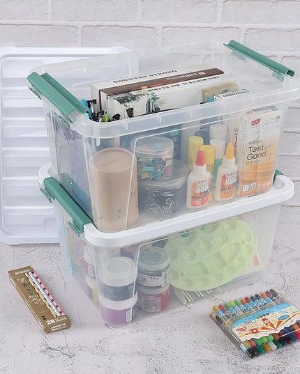 20 Quart Clear Stackable Storage Box, 6-Pack Plastic Storage Container with Latching Lid