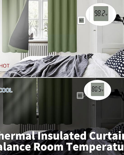 BGment Blackout Curtains for Bedroom, Full Room Darkening Thermal Insulated Soundproof Rod Pocket Window Curtains Drapes 72 Inch Length, 2 Panels, Each Panel 42 Inch Wide, Grass Green