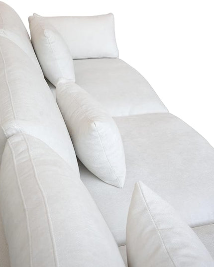 Cloud Couch Modular Sectional Sofa,119inch V Shaped Sofa,Down Filled 5 Seater Convertible Living Room Sets,Cover Washable and Replaceable Couches for Living Room,White