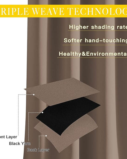 NICETOWN Blackout Blinds for Patio Door, Sliding Door Insulated Blackout Curtains, Extra Wide Curtain with Grommet Top for Villa/Hall/Parlor (Cappuccino, 1 Panel, 80” W x 108“ L)