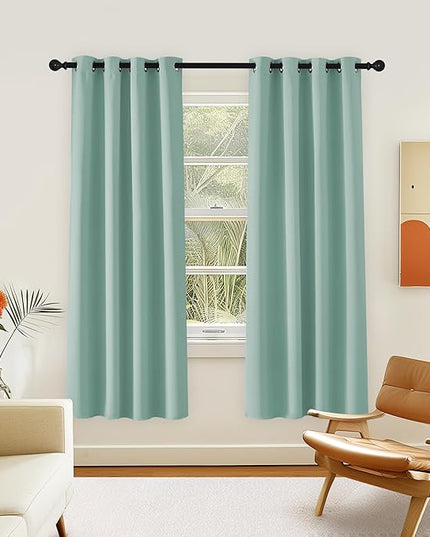 NICETOWN Room Darkening Curtain for Living Room - Energy Saving Thermal Insulated Grommet Room Darkening Curtain/Drape for Bedroom (1 Panel, 46 by 72, Aqua Blue)