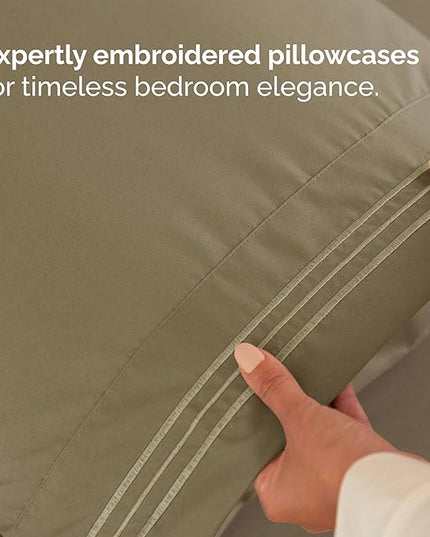 Twin Size 3 Piece Sheet Set - Comfy Breathable & Cooling Bed Sheets Set - Hotel Luxury Bedding for Women, Men, Kids, Teens, Boys & Girls - Deep Pockets, Ultra-Soft and Wrinkle Free - Oeko-Tex - Khaki