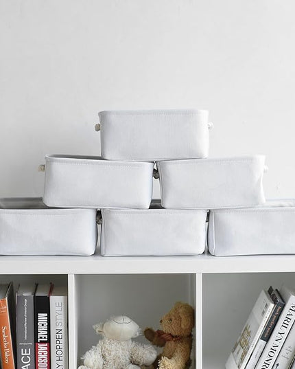 TheWarmHome Storage Basket for Gifts Empty - 11.8x7.8x5.2 inch 1 Pack Fabric Storage Cubes, Nursery Organizers and Storage for Closet Cloth Toy Book (White)