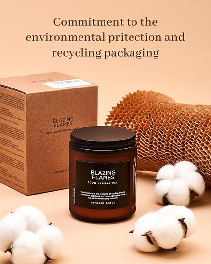 M&SENSE Cinnamon Pumpkin Fall Scented All Natural Soy Wax Candles for Home Scented, Cotton Wick Autumn Long Burning 7.05oz 50 Hours Burn Time, Jar Candle Gift for Thanksgiving
