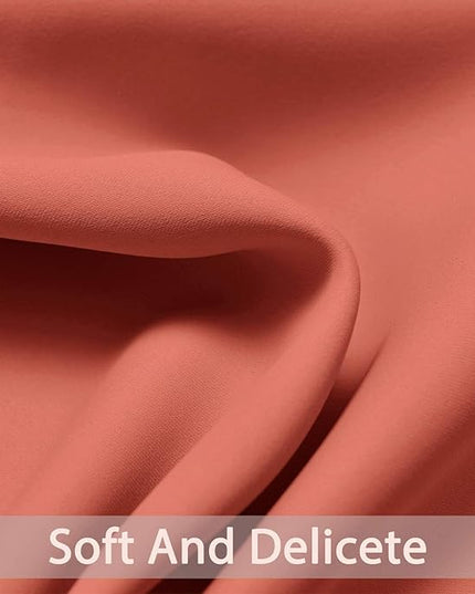 Yakamok Room Darkening Thermal Insulated with Grommet Blackout Curtains for Bedroom, 52Wx72L inch, Coral Orange, 2 Panels
