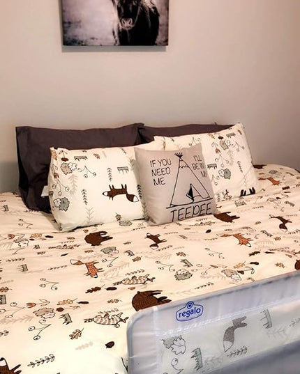 Houseri Beige Bear Comforter Set Queen Teen Girls Woodland Kawaii Fox Rabbit Cartoon Bedding Sets Full Size Boys Animal Patterned Comforter Comfy Soft Forest Theme Dorm Bed Quilt Blanket Full 3 PCS