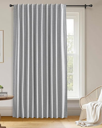 100% Blackout Curtains for Bedroom Room, Custom Curtains Blackout Thermal Insulated 1 Panel, Grommet Light Blocking Drapes for Bedroom Windows Luxury Decor(Custom Size,Off-White