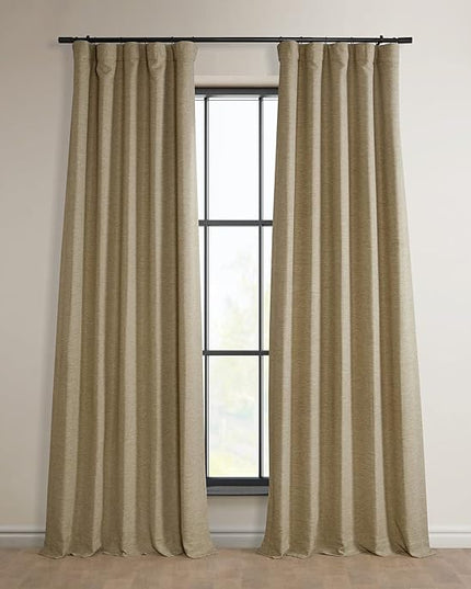 HPD Half Price Drapes Bellino Room Darkening Curtains 84 Inches Long Curtains for Bedroom & Living Room (1 Panel), 50W x 84L, Ginger