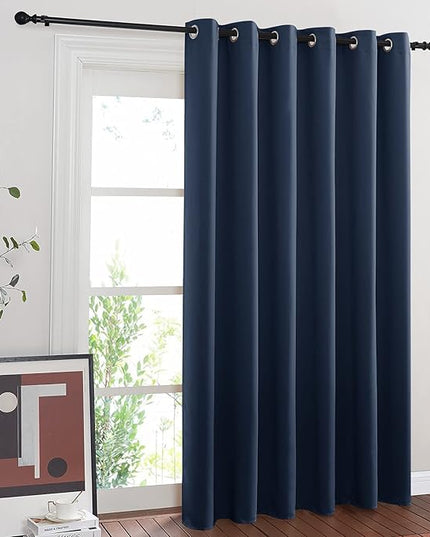 NICETOWN Bedroom Window Blackout Curtain Panel - Thermal Insulated Blackout Drape/Drapery for Loft, Guestroom (Navy, 1 Panel, 80 x 84 inch)