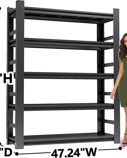 Metal Shelving, Garage Shelves Series, Heavy Duty Storage Shelf, Large Industrial Steel Racks for Garage, Basement and Factories, Multifunctional Utility Shelving Unit