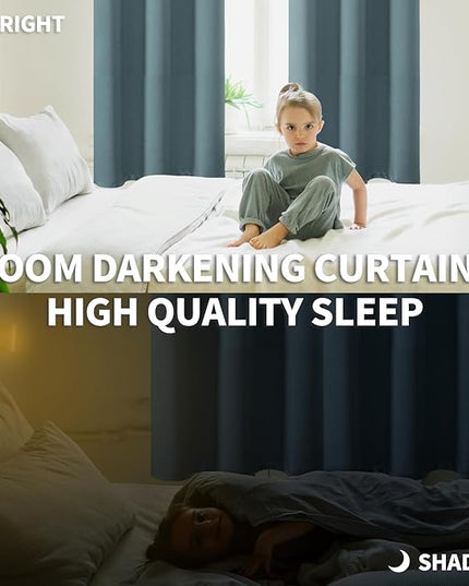 BGment Room Darkening Curtains 54 Inches Long - Grommet Thermal Insulated Drapes Window Treatment Curtains for Bedroom, 2 Panels, 52 x 54 Inch, Stone Blue