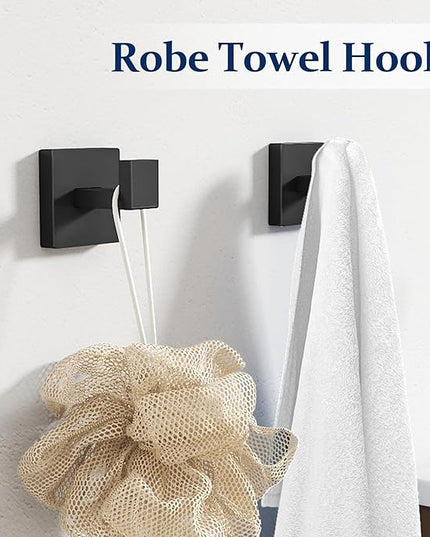 20-Pieces Matte Black Bathroom Hardware Set, 24 Inch Bath Towel Bar Set, Stainless Steel Towel Racks for Bathroom Wall Mounted
