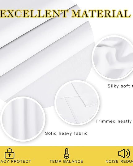 NICETOWN Room Darkening White Curtain for Bedroom - Window Treatment Thermal Curtain Grommet Light Blocking Sound Reducing Drape Privacy for Cafe/Kitchen (1 Panel, W66 x L54)