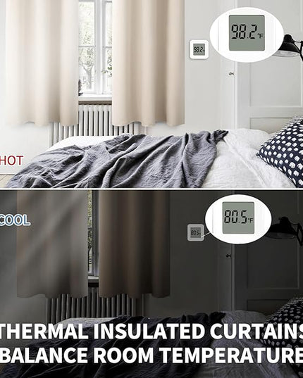 BGment Blackout Curtains - Grommet Thermal Insulated Room Darkening Bedroom and Living Room Curtains, Set of 2 Panels (52 x 54 Inch, Champagne)