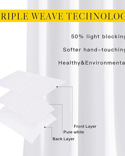 NICETOWN White Room Darkening Bedroom Curtains, Grommet 50% Blackout Thermal Insulated Window Treatment Room Divider Drapes for Bedroom, W66 x L102, 2 Panels