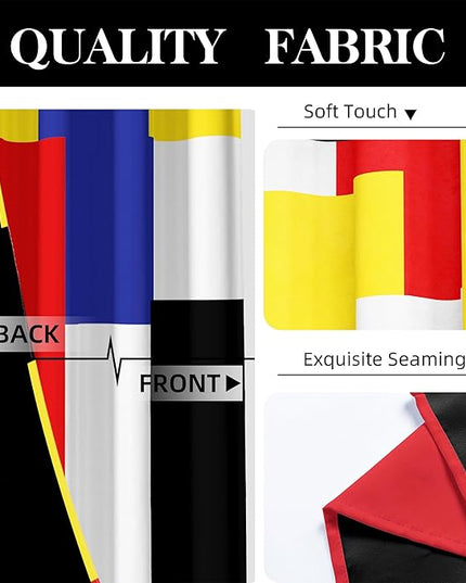 Colorful 100% Blackout Curtains for Bedroom 84 inch Long 2 Panels Set Red Yellow Modern Abstract Geometric Black Out Curtains Insulated Room Darkening Window Drapes for Living Room, 52Wx84L