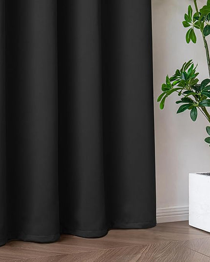 Custom Curtains for Living Room 1 Panel, Blackout Curtains Thermal Insulated, Grommet Light Blocking Drapes for Bedroom Windows Luxury Decor(Custom Size,Dark Grey