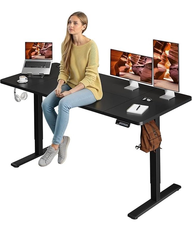 Adjustable Stand Up Desk, Large 71x31 Inches Height Adjustable Standing Desk with Cable Management, Home Office Computer Desk with Memory Preset & Charging USB Port & Sedentary Reminder
