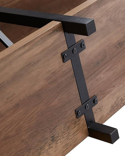IBF Farmhouse Entryway Table, Rustic Long Console Table Behind Couch, Modern Metal Wooden Sofa Table with Storage Shelves, 3 Tier Foyer Hallway Table for Livingroom, Rustic Oak,63 in