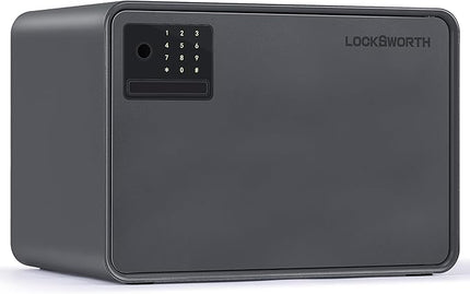Biometric Safe for Home, 0.6 Cube Feet Auto-Open Fingerprint Safe with Touch Screen, Alarm System & Removable Shelf, Small Money Box for Cash, Jewelry, Documents, Home Office Use, Black