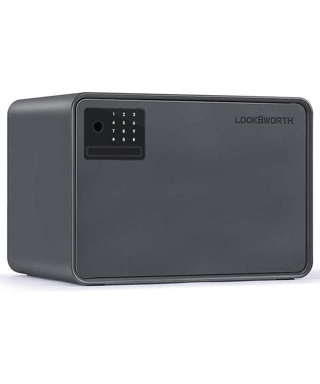 Biometric Safe for Home, 0.6 Cube Feet Auto-Open Fingerprint Safe with Touch Screen, Alarm System & Removable Shelf, Small Money Box for Cash, Jewelry, Documents, Home Office Use, Black