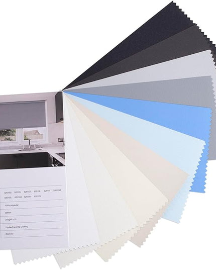Zshine Motorized Blackout Window Blinds Customize Width (23-95 Inches) Remote Control Wireless and Rechargeable Roller Shades Blinds for Windows, Home, Office, Hotel, Club, Restaurant(Swatch 1)