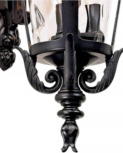 John Timberland Casa Marseille European Outdoor Wall Light Fixture Textured Black French 21 3/4" Clear Hammered Glass for Exterior House Porch Patio Outside Deck Garage Front Door Garden Home