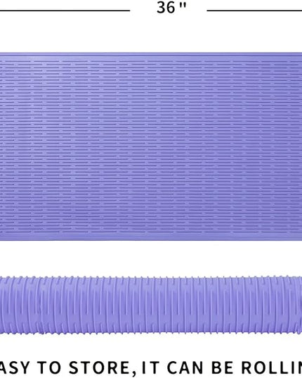 Silicone Dish Drying Mat for Multiple Usage,Easy clean,Eco-friendly,Heat-resistant Silicone Mat for Kitchen Counter or Sink,Refrigerator or Drawer Liner Light Purple 5XL 36inches x 18inches