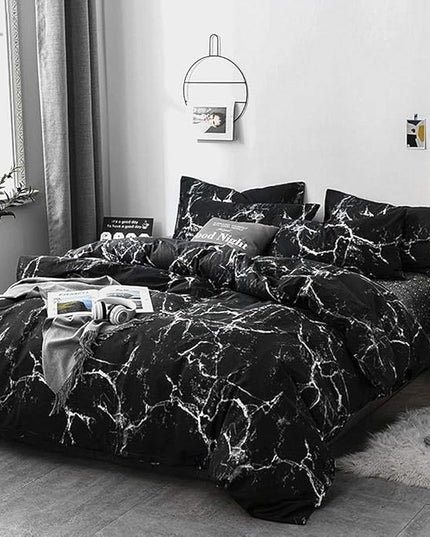 Houseri Black Comforter Set - Twin Size Black & White Gothic Aesthetic Comforter (3pcs, Twin Size)