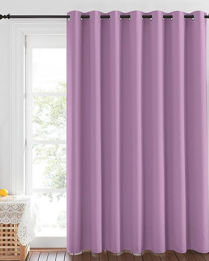 NICETOWN Room Darkening Patio Sliding Door Curtains 84 inch Length, Grommet Divider Thermal Insulated Curtain Drapes for French Door/Living Room (Lilac, W100 x L84, 1 Panel)