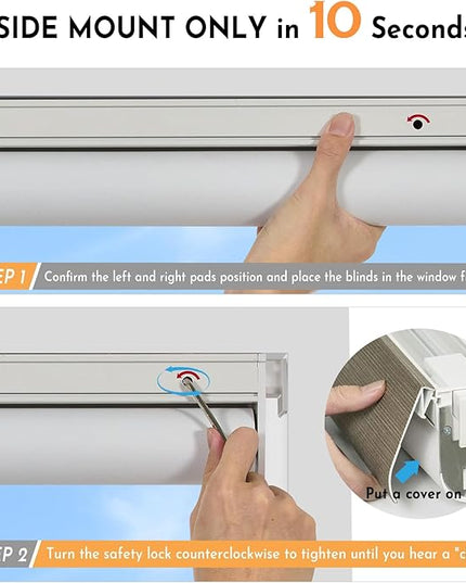Persilux Smart Motorized Blinds with Remote, No Drill Automatic Roller Shades for Indoor Windows, Blackout Linen Fabric, Electric Blinds for Windows, Weave Caribou C162BO-5, Custom Size