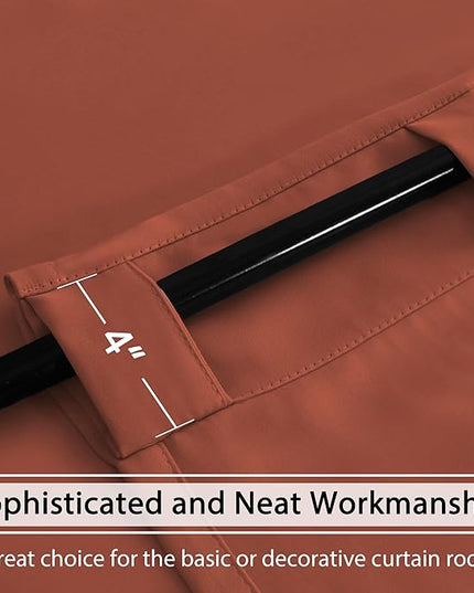 H.VERSAILTEX Blackout Curtains Thermal Insulated Window Treatment Panels Room Darkening Blackout Drapes for Living Room Back Tab/Rod Pocket Bedroom Draperies, 52 x 84 Inch, Orange, 2 Panels