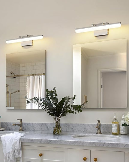 Brushed Nickel Vanity Light, 15.7” Dimmable LED Bathroom Light Bar with 5CCT, Adjustable Angle – Modern Wall Lighting for Bathroom, Powder Room, Bedroom, Apartment, Hotel