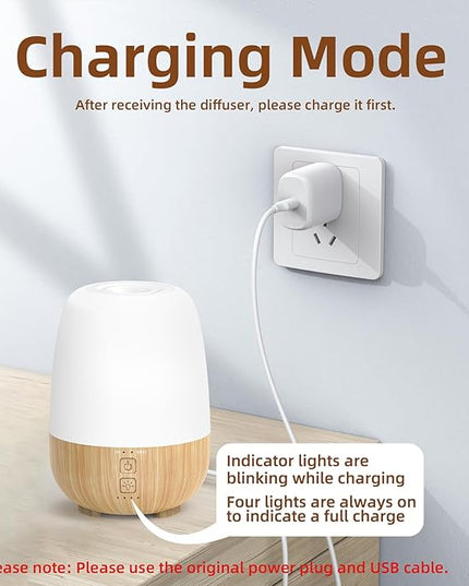 150ML Cordless Essential Oil Diffuser, Built-in 6000mAH Rechargeable Battery, 7-Hour Runtime, 7 LED Color Changing Lights, Portable Aromatherapy Diffuser for Home,Office,Outdoor