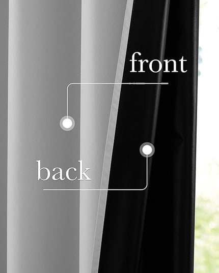 NICETOWN 100% Blackout Curtains 96 inches Long, Grommet Portable Blackout Travel Window Treatment Thermal Curtains Energy Saving for Bedroom/Home Theater, Off White W52 x L96, 2 Panels