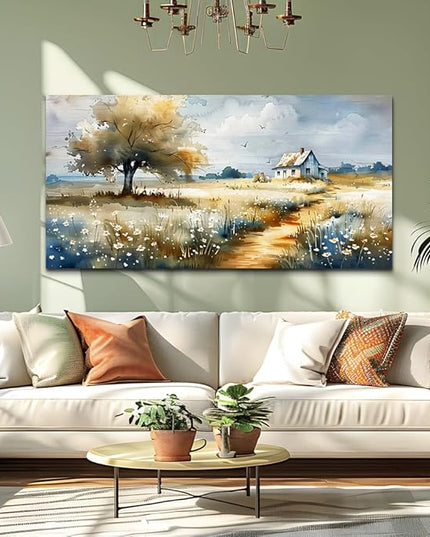 FUHAIHUA Canvas Wall Art For Bedroom Wall Decor For Living Room Modern Office Decorations Pastoral Wall Paintings Scenery Watercolour Pictures Artwork Farmhouse Home Decor Mural 20x40 In