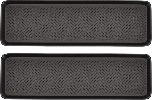Matace 2 Pack Rubber Extra Large Shoe Tray for Entryway,Long Boot Tray,Slim Boot Mat for Indoor and Outdoor Use,16x55 in, Rectangular (Pack of 2)