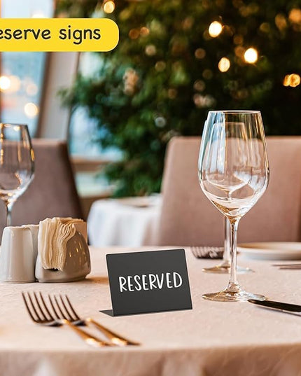 PigPotParty 12 Pcs Food Labels for Party Buffet w/Cleaning Spray, 4"x3" Mini Chalkboard Signs for Food Display, Table Place Cards - Name Tags- Small Chalk Board Signs, w/ 2 Markers