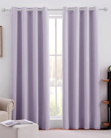 HOMEIDEAS Lilac Blackout Curtains for Bedroom 52 X 84 Inch Length 2 Panels Set Room Darkening Bedroom Curtains, Soundproof Thermal Grommet Window Curtains for Living Room for Christmas