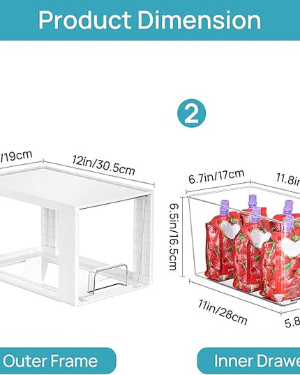 Vtopmart 4 Pack Large Stackable Storage Drawers,White,Easily Assemble Acrylic Bathroom Closet Undersink Organizers and Storage,Plastic Bins for Kitchen Cabinets,Pantry,Makeup,Medicine Organization