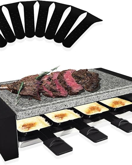 TAMARIT Raclette 3-in-1 Electric Grill - Portable, Korean BBQ Indoor with 8 Paddles, Dishwasher Safe Reversible Non-stick Grill