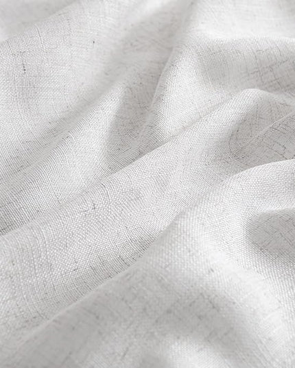 MIULEE White Curtains 30 Inch Length 2 Panels, Soft Thick Linen Textured Semi Sheer Light Filtering Kitchen Window Curtains Over Sink Small Tier Curtains for Bathroom Window Back Tab Rod Pocket