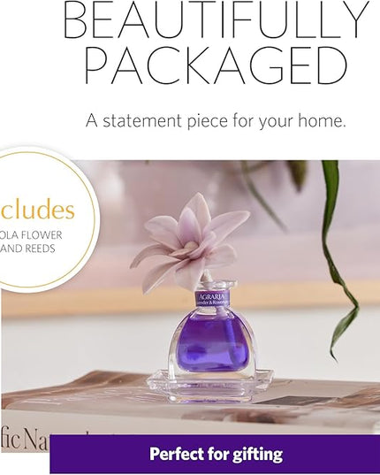 AGRARIA PetiteEssence Flower and Reed Diffuser Set, Hand Crafted Sola Flower Botanical Home Fragrance Set, Scented Oil Gift for All Occasions