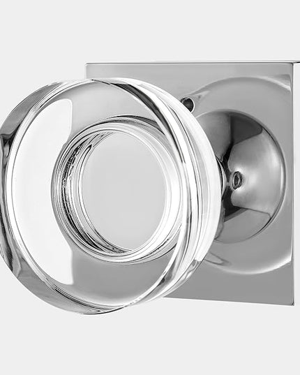 Polished Chrome Door Knobs Interior, Privacy Crystal Glass Door Knobs with Lock for Bathroom Bedroom