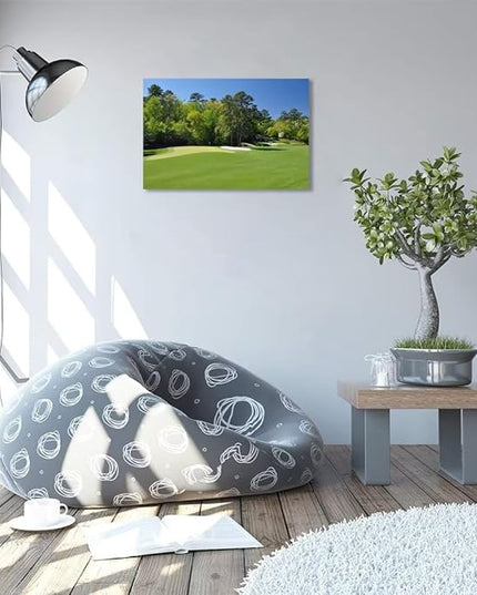 Augusta National Golf Club 11th Hole Wall Art - Augusta Golf Course Wall Art for Living Room Bedroom Bathroom - Augusta Golf Course Picture Poster Canvas Prints Framed Ready to Hang(24''H x 36''W)