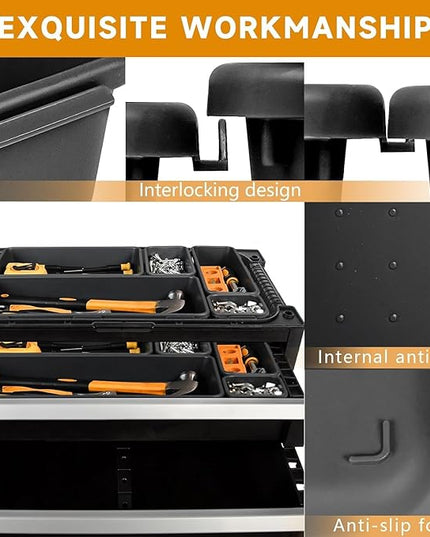 Tool Box Organizer Tray, Toolbox Desk Drawer Organizer, Tool Box Tray, Toolbox Organization Storage for Rolling Tool Chest (24 PCS)