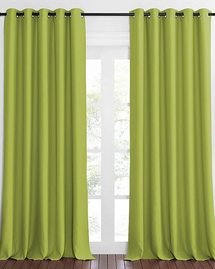 NICETOWN Blackout Curtains 84 Inch Length, Thermal Insulated Curtains for Bedroom Grommet Energy Saving Room Darkening Drapes for Living Room Window, 1 Panel, Fresh Green, 66" W x 102" L