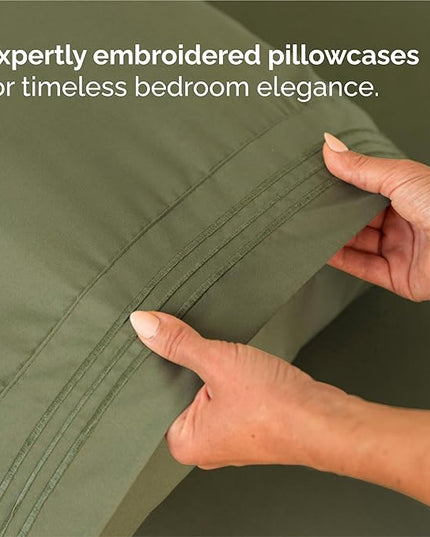 King Size 4 Piece Sheet Set - Comfy Breathable & Cooling Bed Sheets Set - Hotel Luxury Bedding for Women, Men, Kids, Teens, Boys & Girls - Deep Pockets, Soft and Wrinkle Free - Oeko-Tex - Sage Green