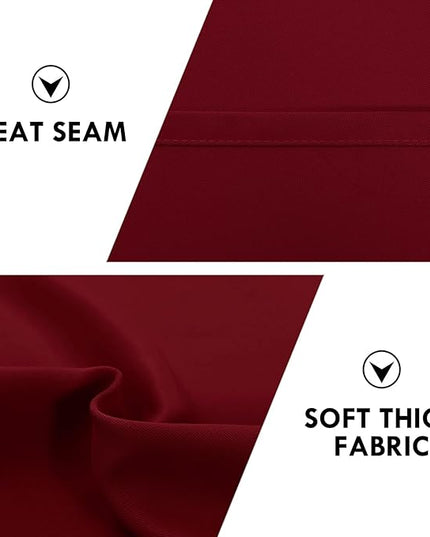 DWCN Burgundy Room Darkening Blackout Curtains - Thermal Insulated Privacy Energy Saving Window Curtain Drapes 52 x 63 inch Length, Set of 2 Bedroom Living Room Curtains