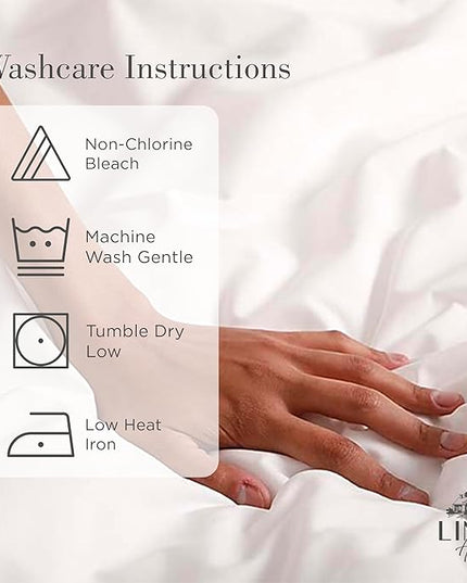 Linen Home 100% Cotton Percale Pearl Stitch Pillowcases King Size, Peach, 2 Pieces of Pillow Case, Crisp and Cool Strong Bed Linen, 20 inches X 40 inches